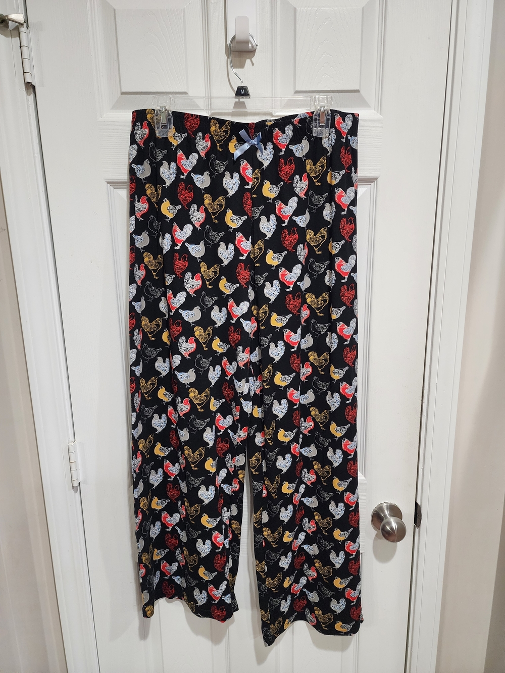 Sophie Sue Women’s XL Black Chicken Print Pull-on Soft Pajama Lounge Pants